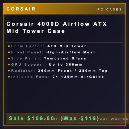 Corsair 4000D Airflow ATX Mid Tower Case