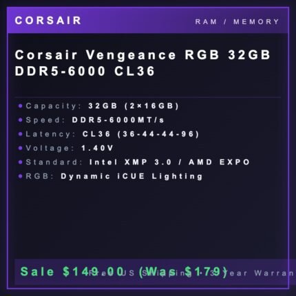 Corsair Vengeance RGB 32GB DDR5-6000 CL36